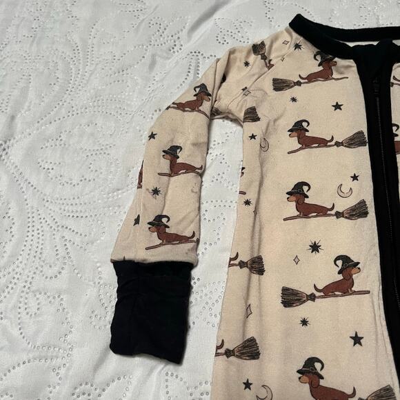 Sunshine Luckies Happy Halloweenie Zippy Bamboo PJs Size 3-6m - Picture 5 of 7